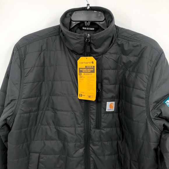 CARHARTT Rain Defender Insulated Jacket Large Grey Relaxed Fit Lightweight NWT - Picture 3 of 11